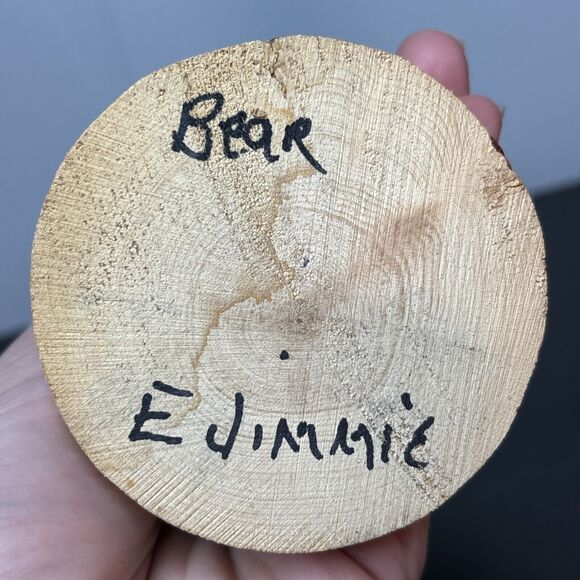 Hand crafted native Bear figure 8 inch Tall removable mask Signed E Jimmie - Picture 10 of 10